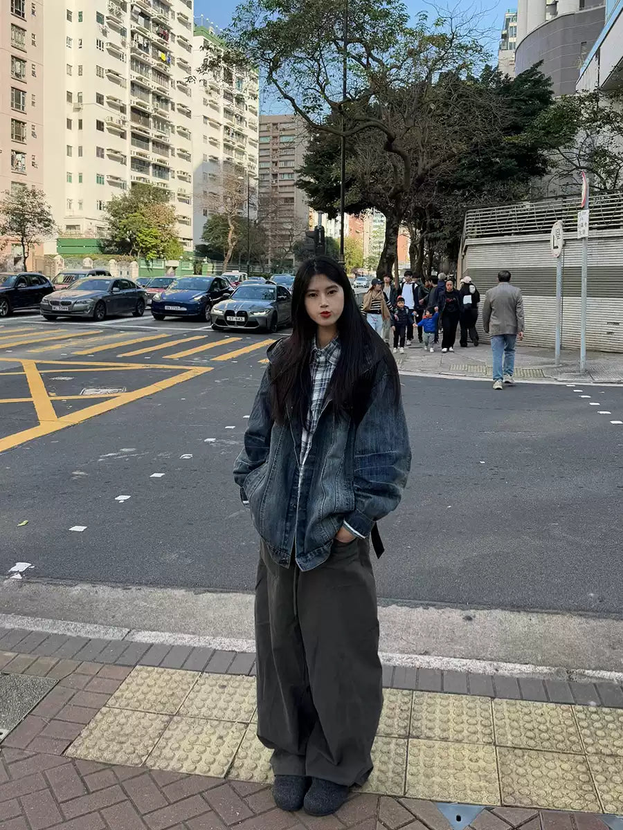 デニムフード付きジャケット N347