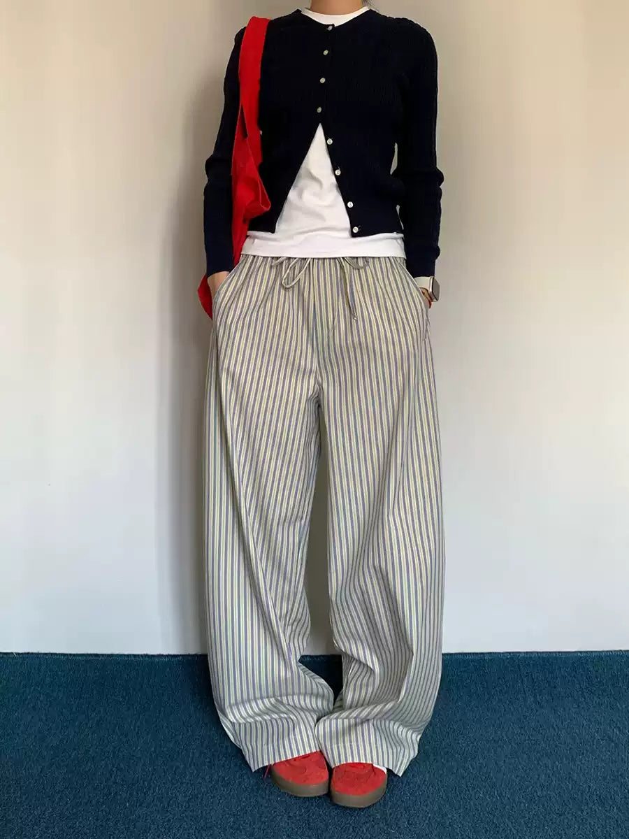 ストライプワイドレッグパンツ N310