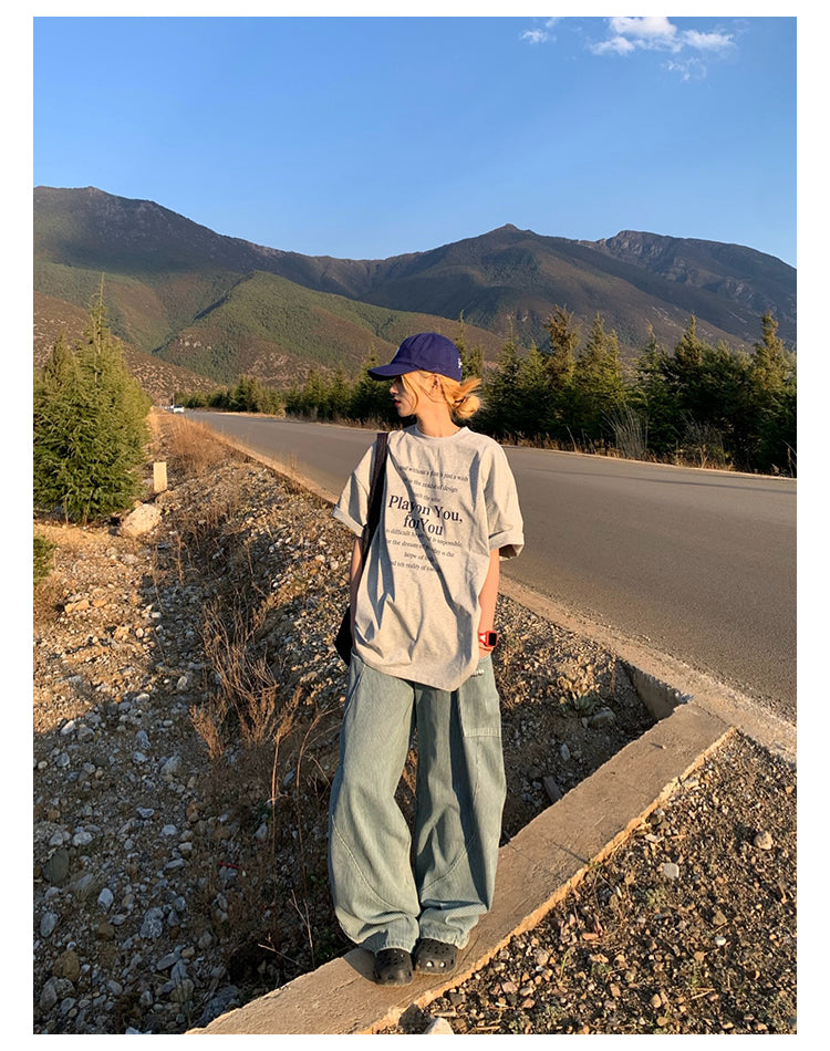 ラウンドネック半袖Tシャツ N404