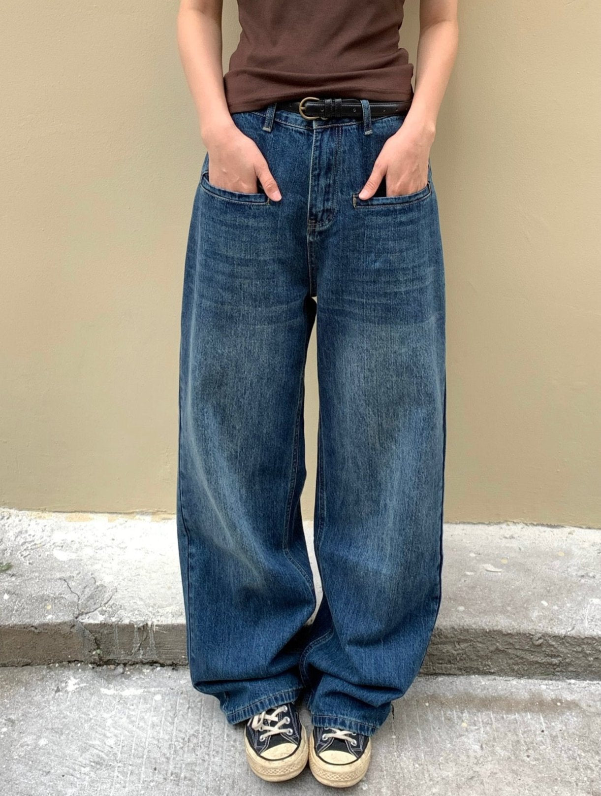 ウォッシュドポケットデザインジーンズ N74