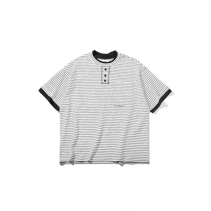 フェイクツーピースボーダーTシャツ N391