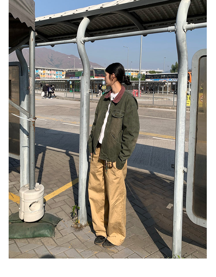 ウォッシュ加工ラペルジャケット N343