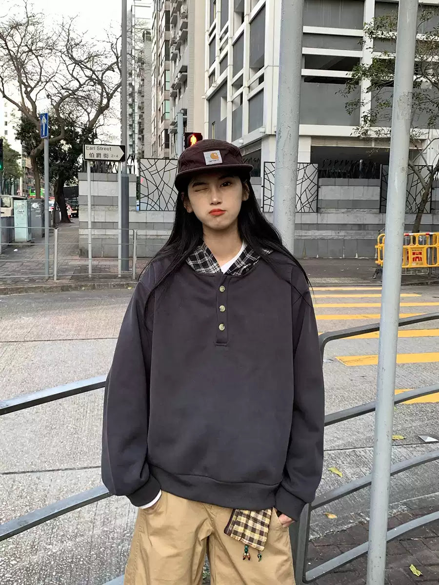 チェック柄フーディー N345