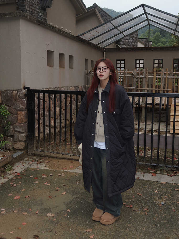 厚手コットンロングコートジャケット N211