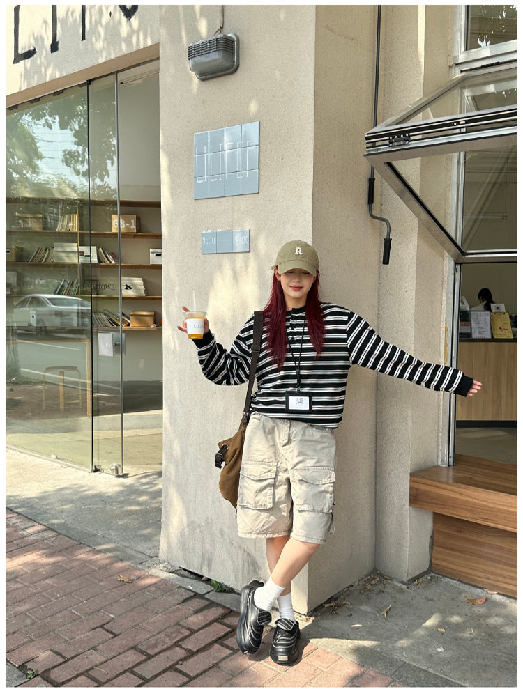 ボーダー長袖Tシャツ N399