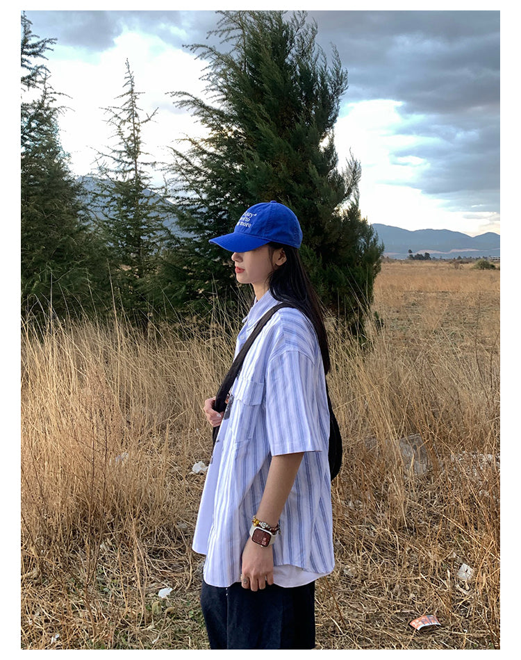 ストライプ半袖シャツ N405