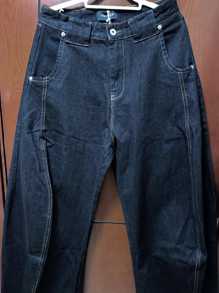 ステッチカーブブラックデニム GY-005