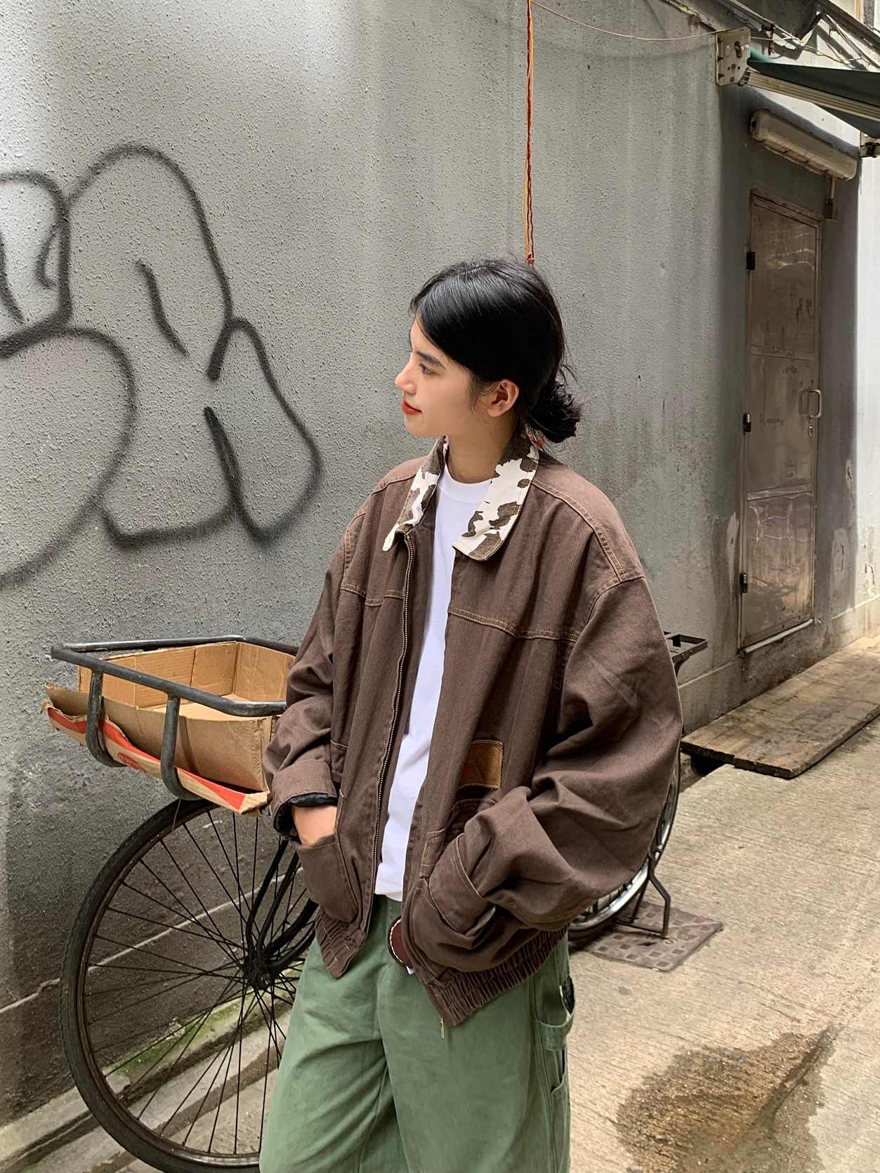 ビンテージデザインスタンドカラージャケット N108