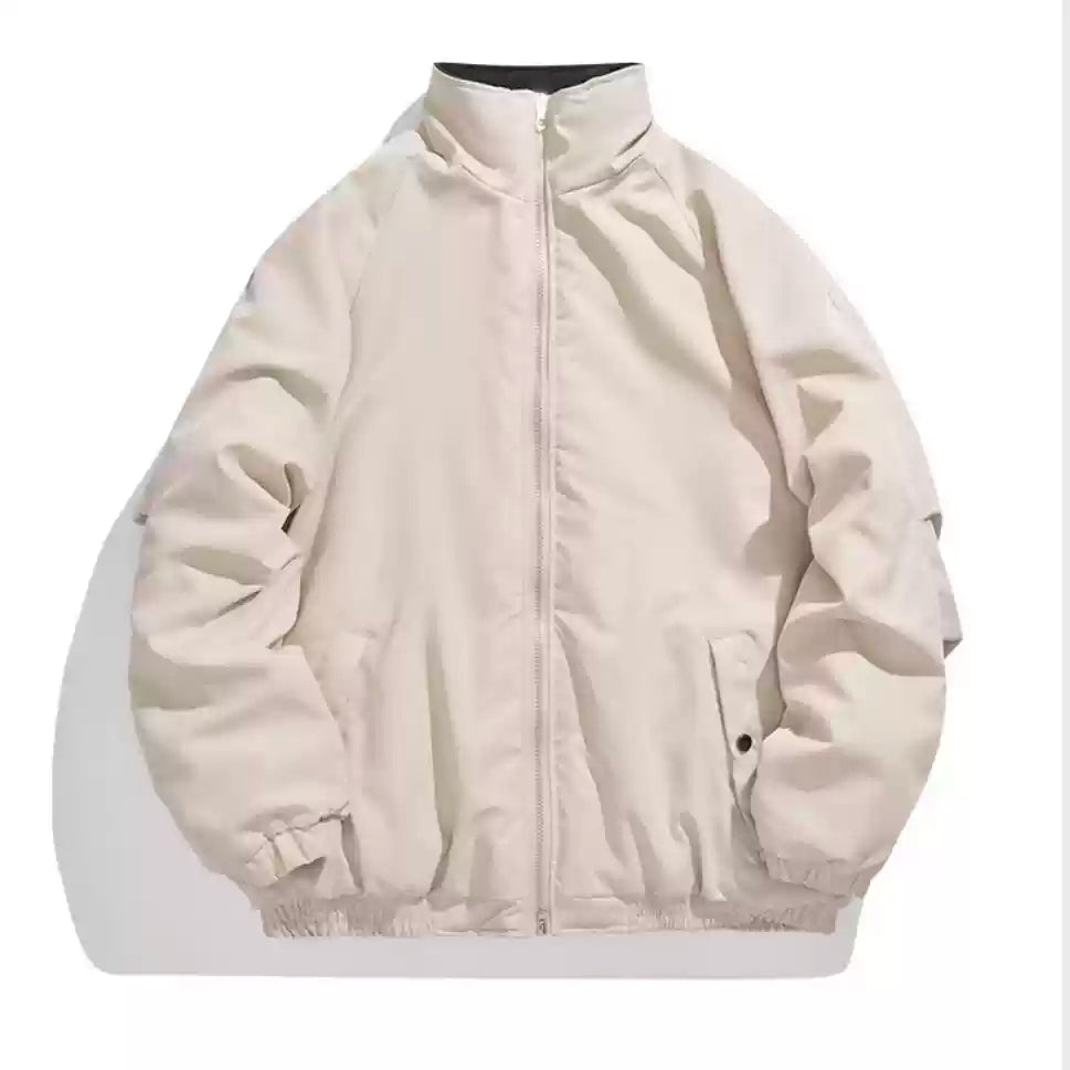 スタンドカラー厚手裏地フリースジャケット N327