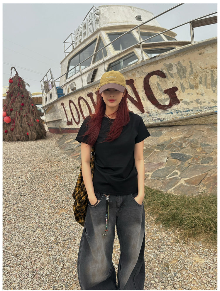 ラウドネック半袖Tシャツ N378