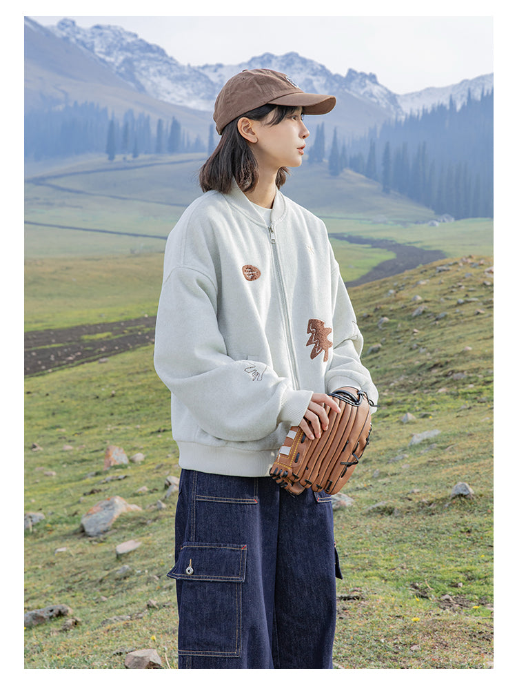 刺繍ウールブルゾンジャケット N269