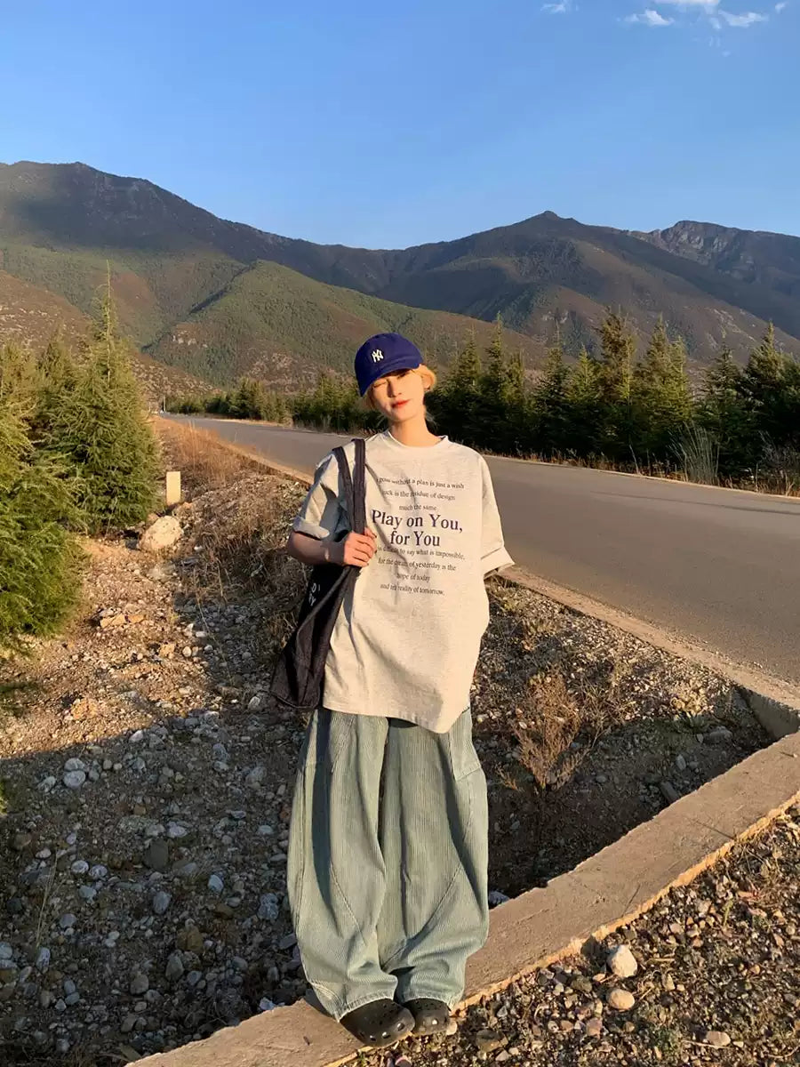 ラウンドネック半袖Tシャツ N404