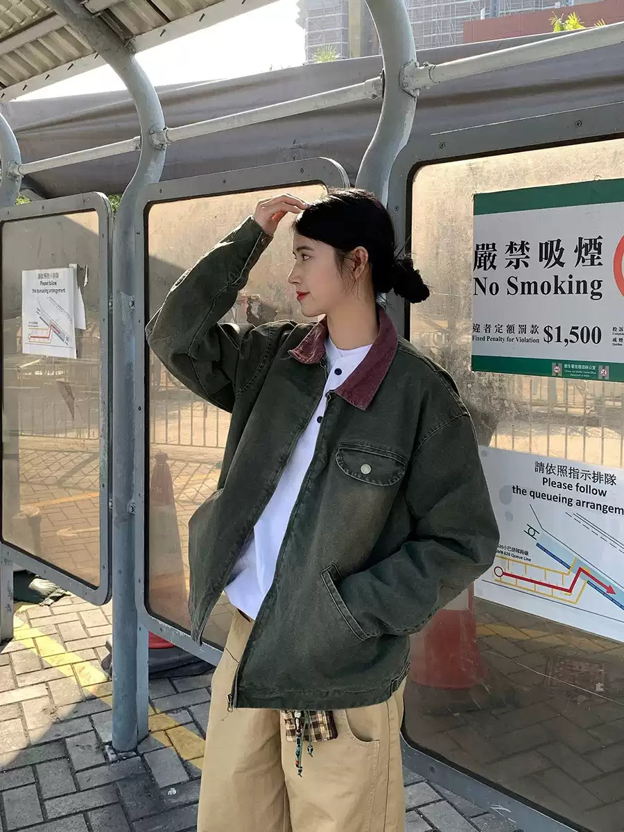 ウォッシュ加工ラペルジャケット N343