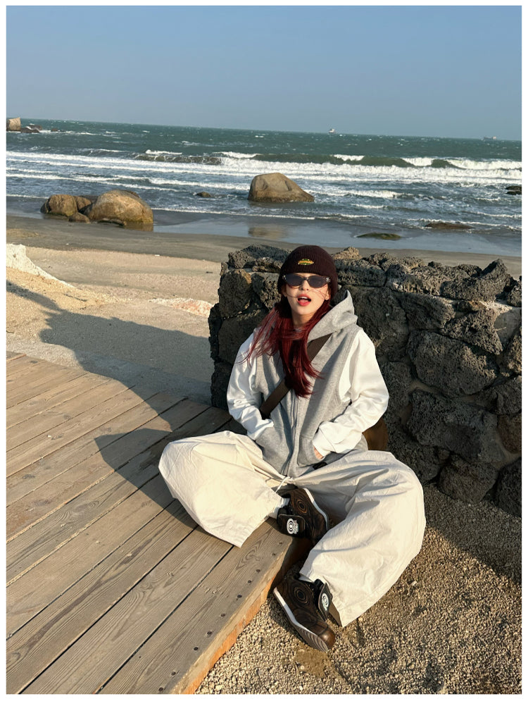 フード付きスウェットベスト(パーカー) N375