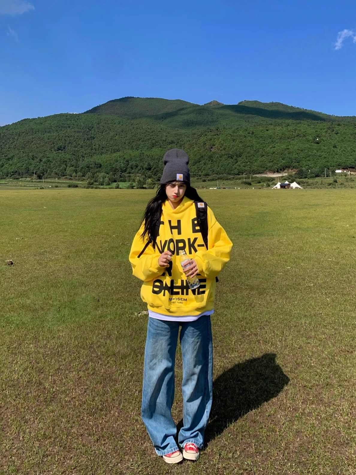 アメリカンレトロレタープリントパーカー N104