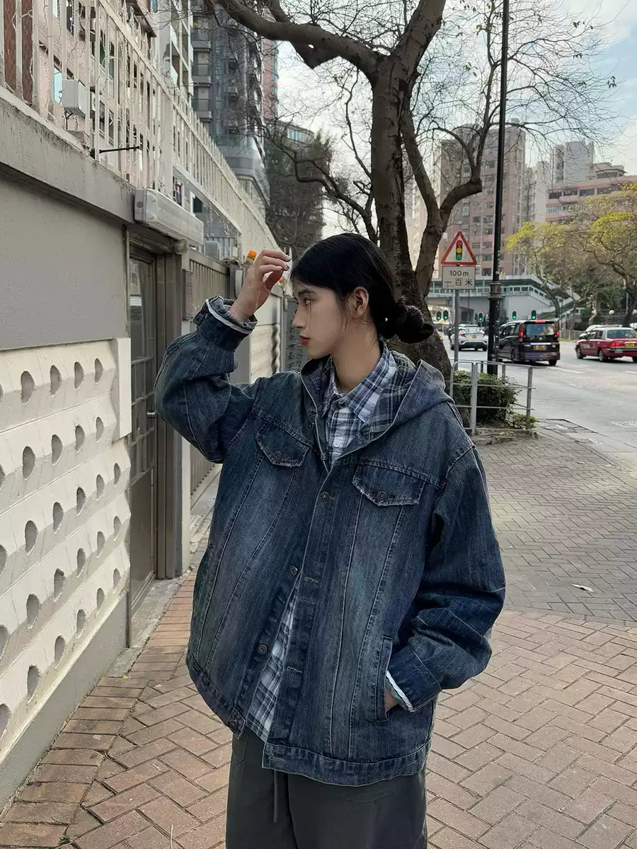 デニムフード付きジャケット N347