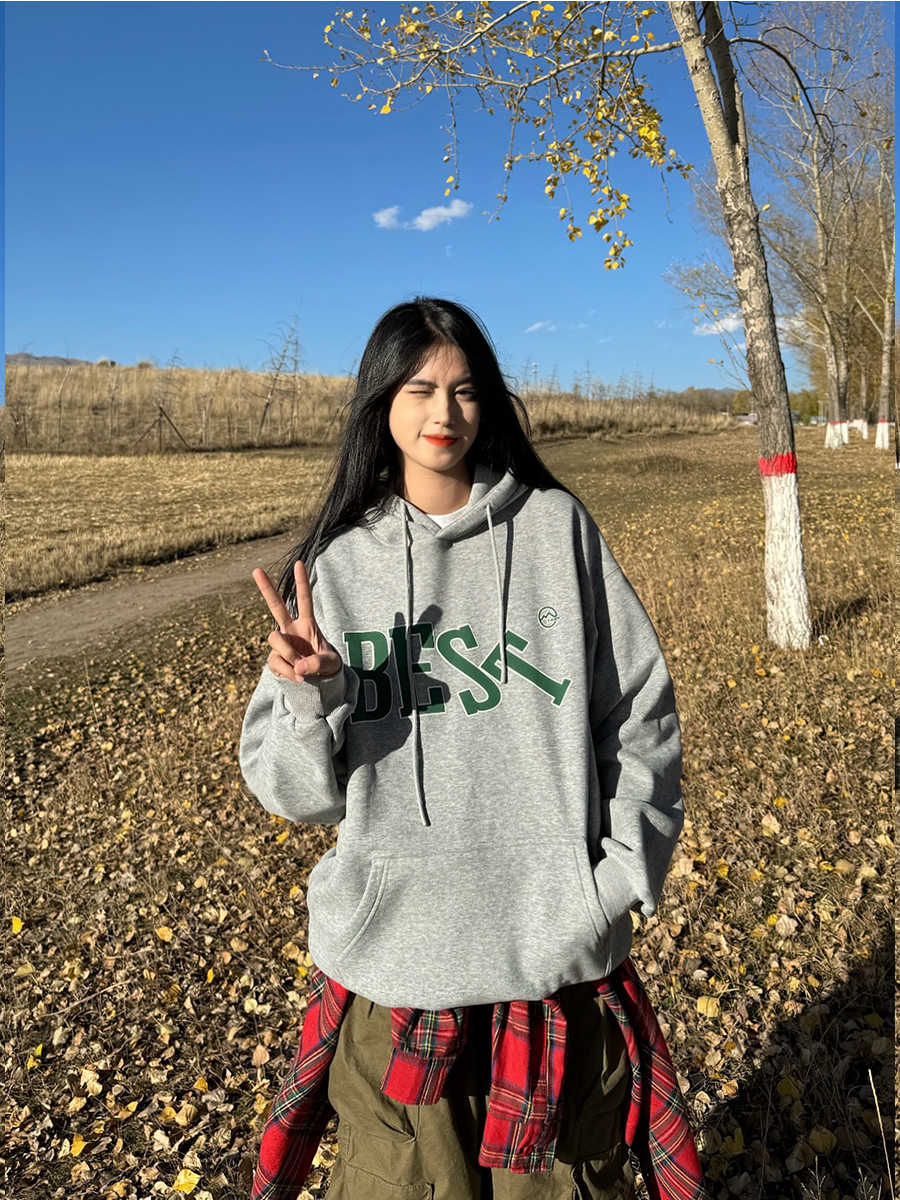 厚手レタープリントパーカー N177