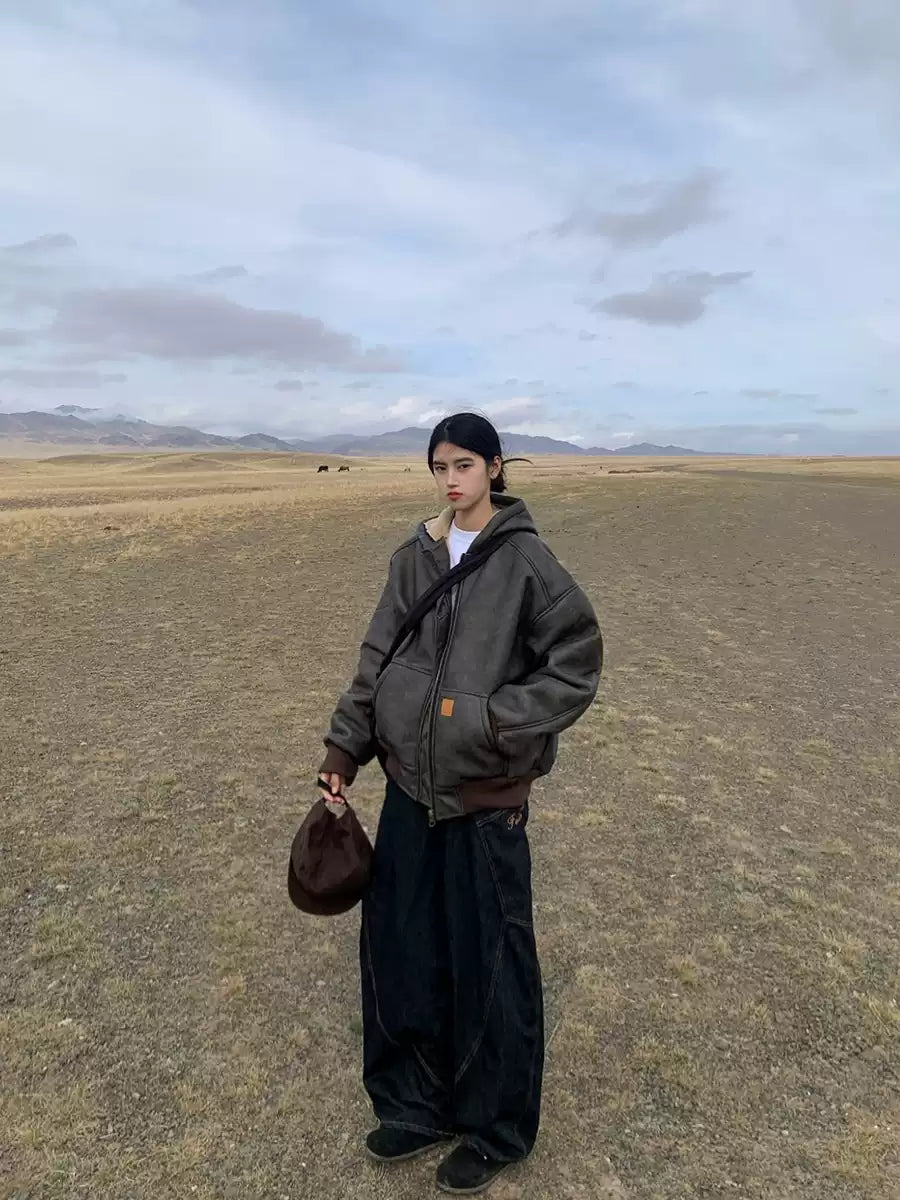 ボアフードスエードジャケット N260