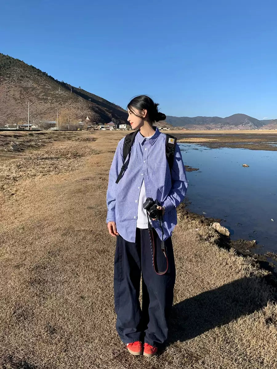 レトロチェック柄シャツ N353