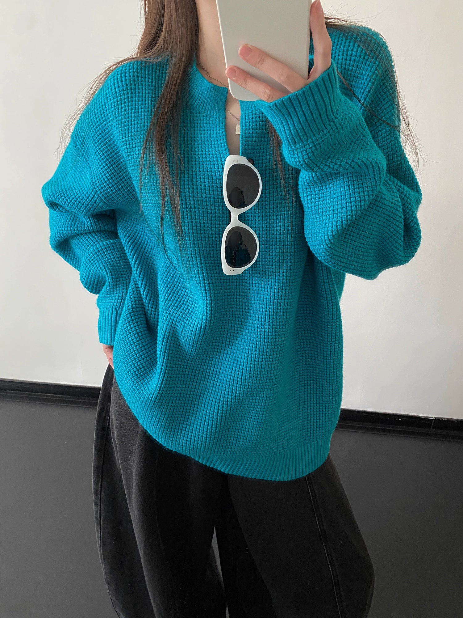 ワッフルニットトップス N808