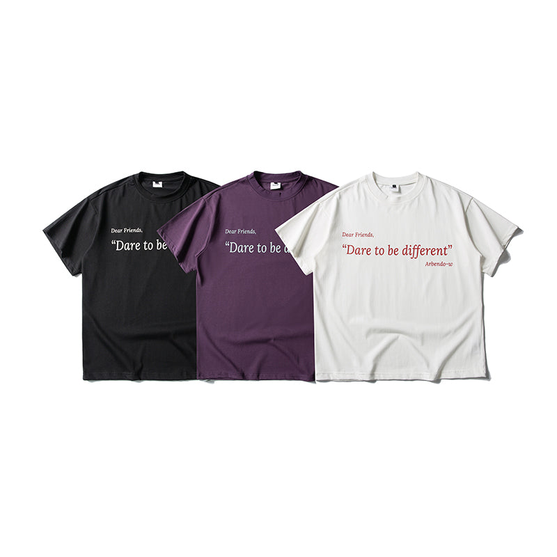 レタープリント半袖ルーズTシャツ N390