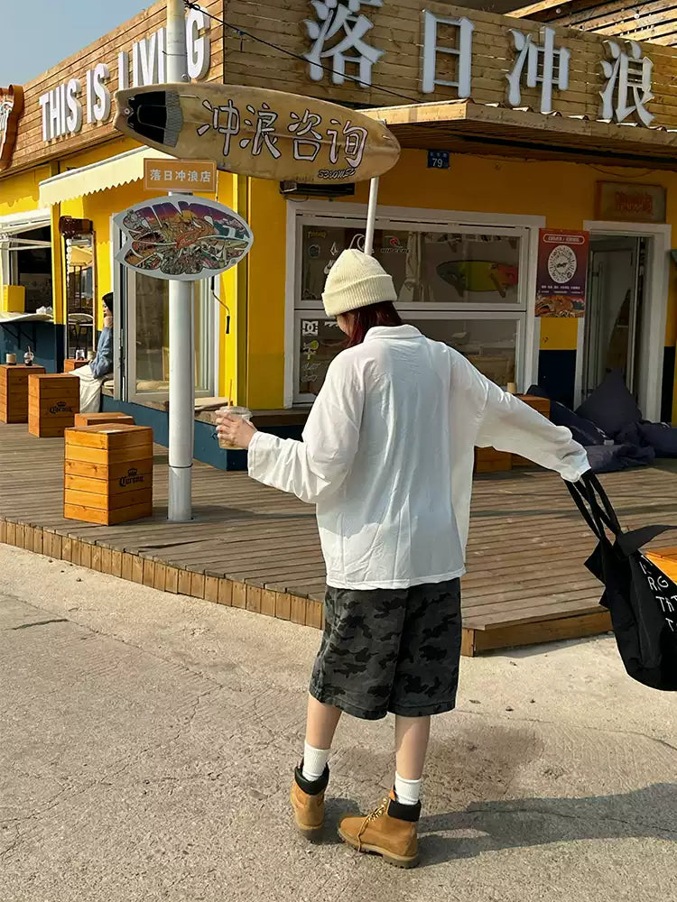 ルーズワイド迷彩ハーフパンツ N383