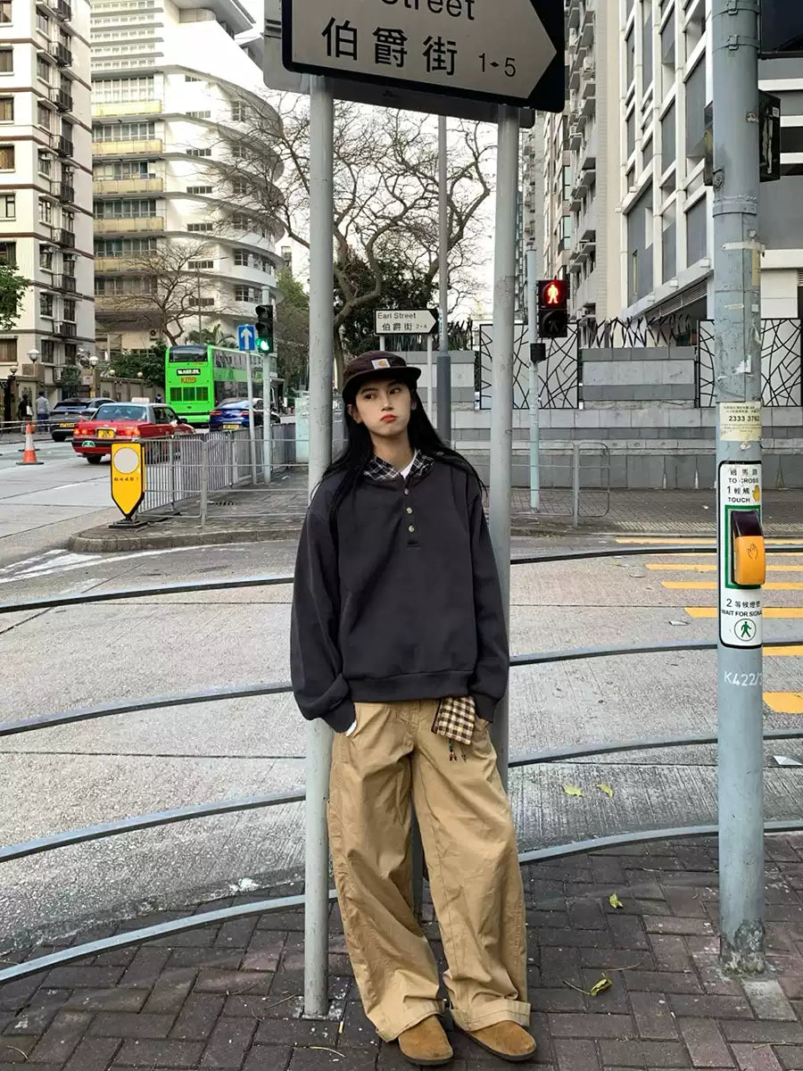 チェック柄フーディー N345