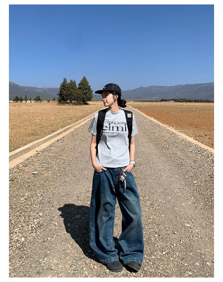 レタープリント半袖Tシャツ N394