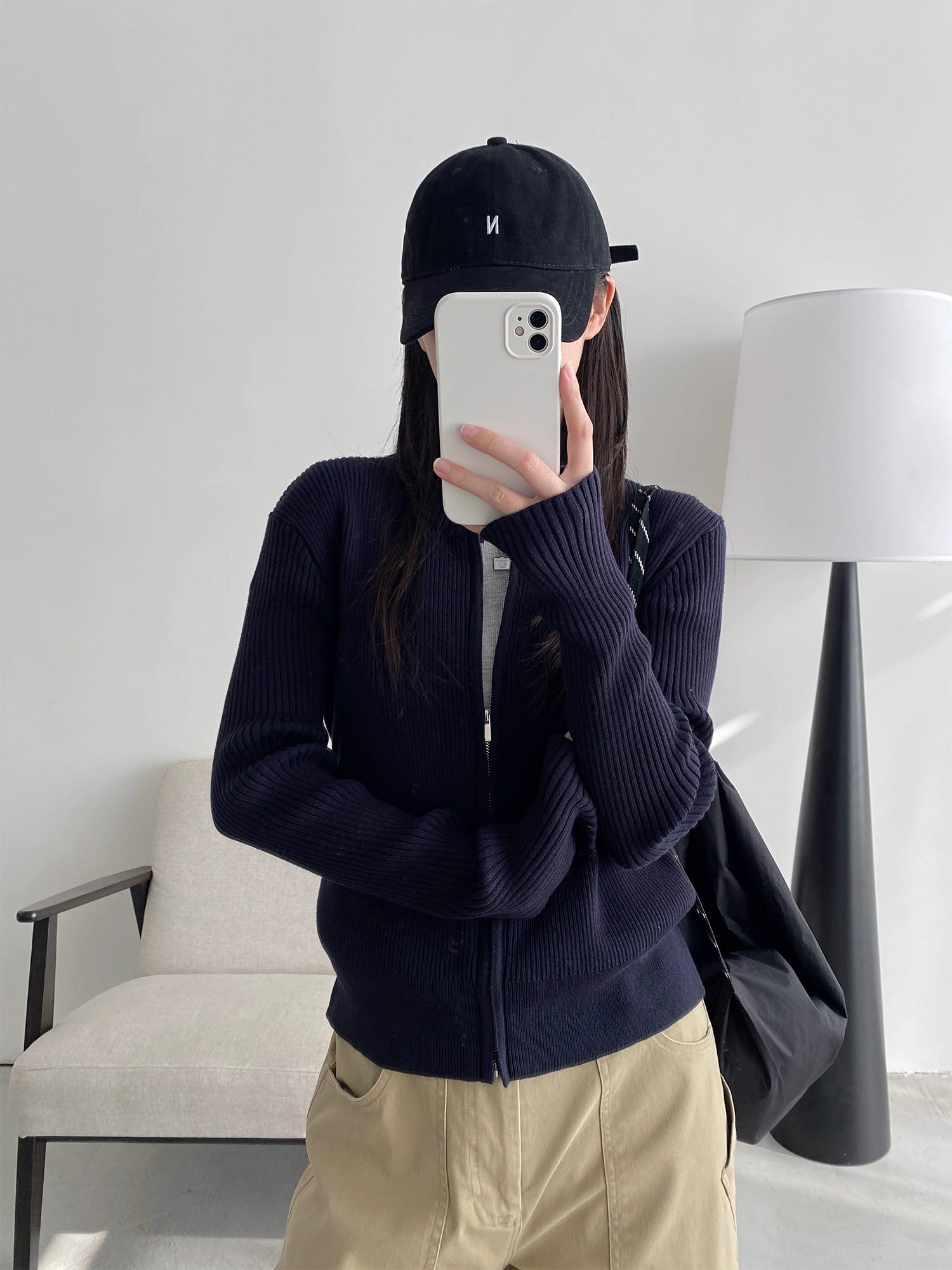 ショート丈ニットカーディガン N814