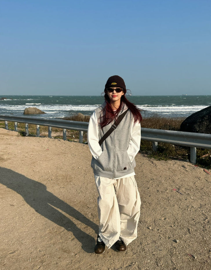 フード付きスウェットベスト(パーカー) N375