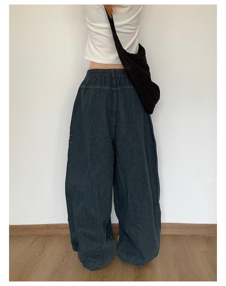 ウエストゴムワイドデニムパンツ N416