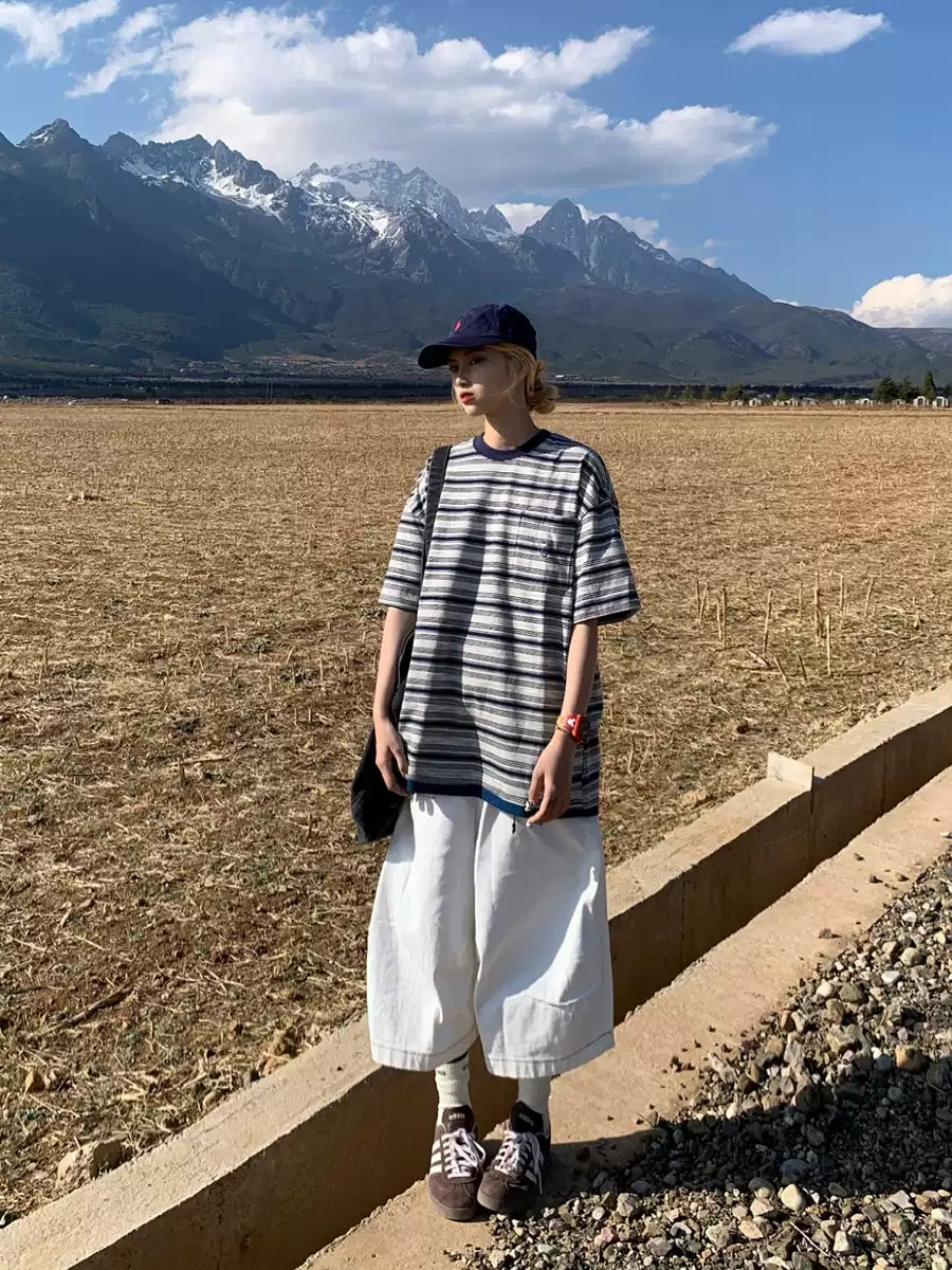 7分丈ワイドデニムパンツ N415