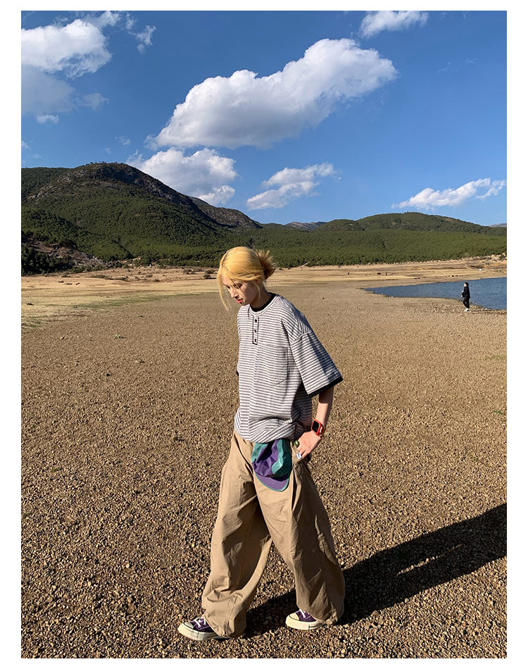 フェイクツーピースボーダーTシャツ N391