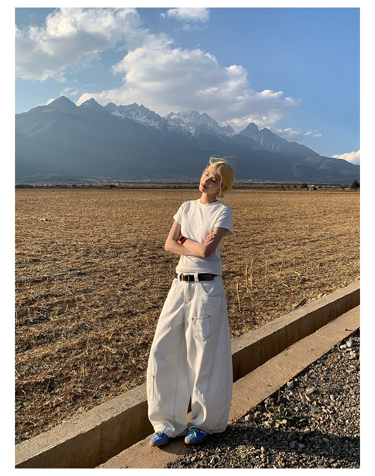 ホワイトシミタージーンズ N408