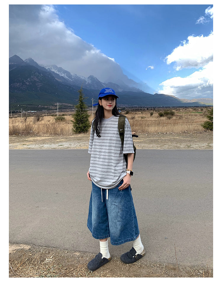 ラウンドネックルーズTシャツ N396