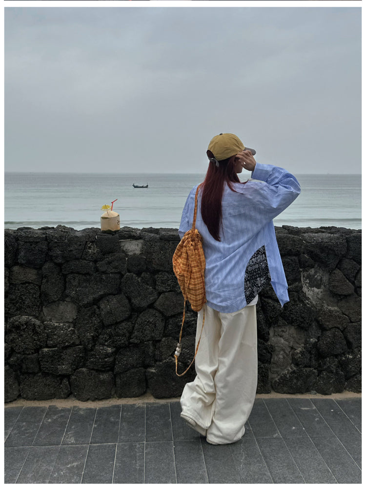 ストライプ長袖シャツ N376