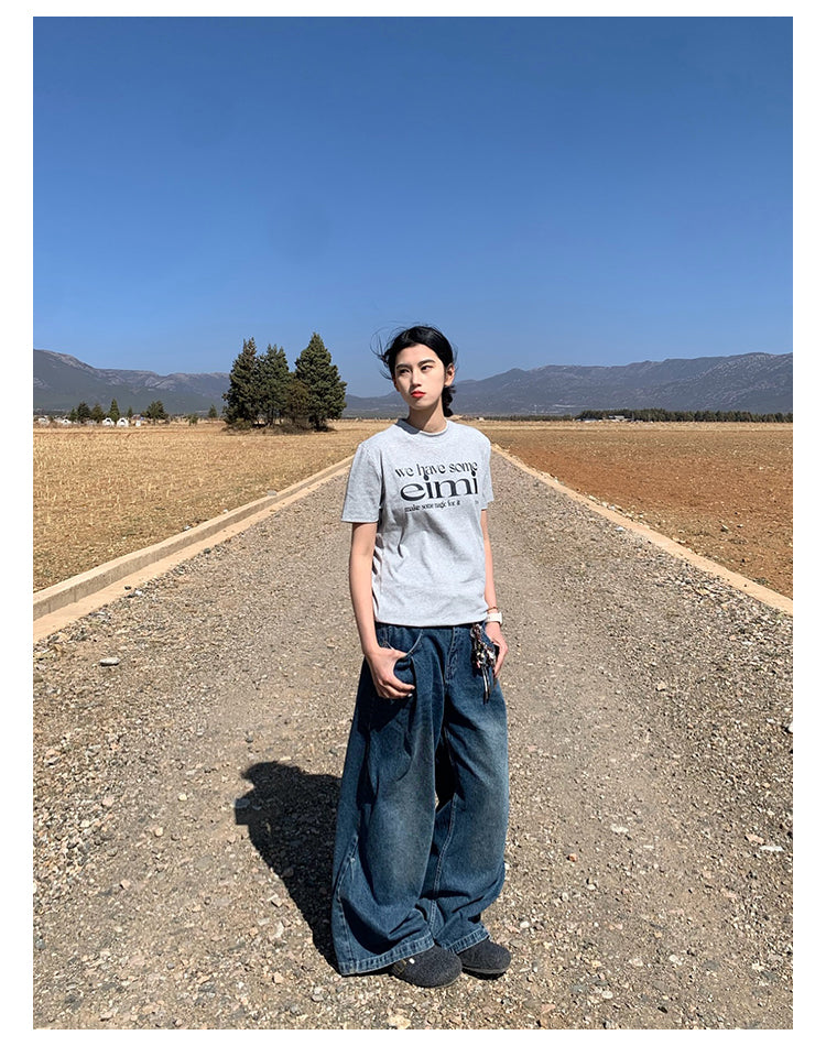 レタープリント半袖Tシャツ N394