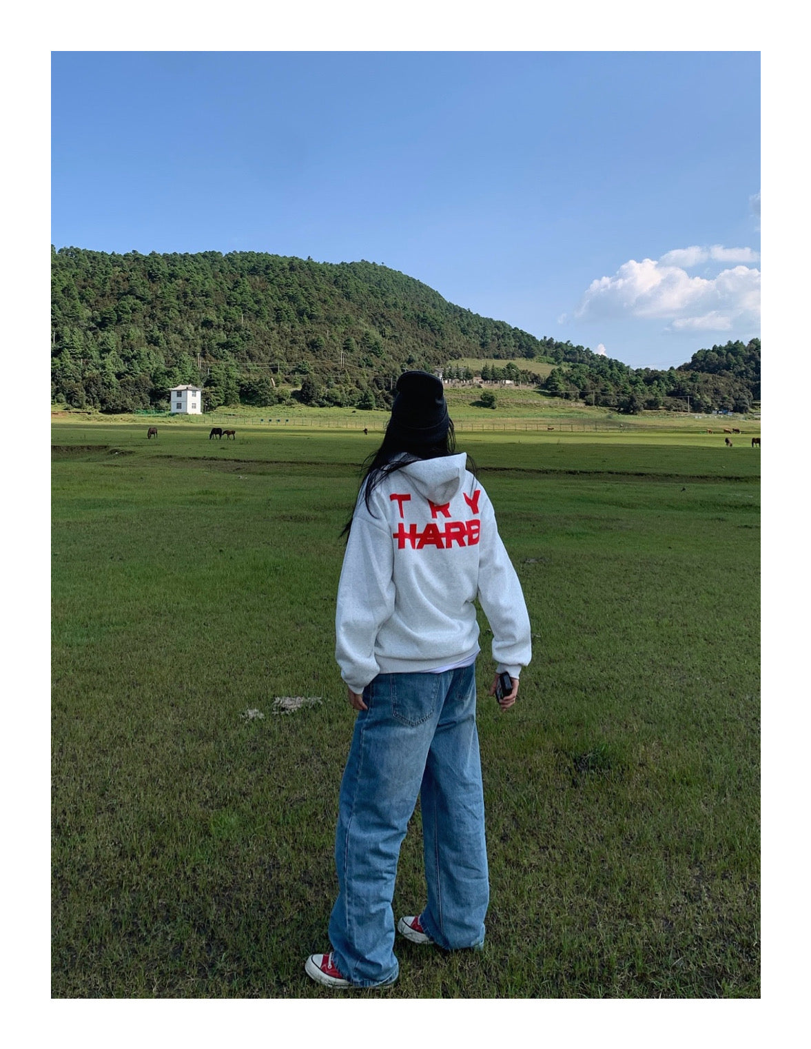 アメリカンレトロレタープリントパーカー N104