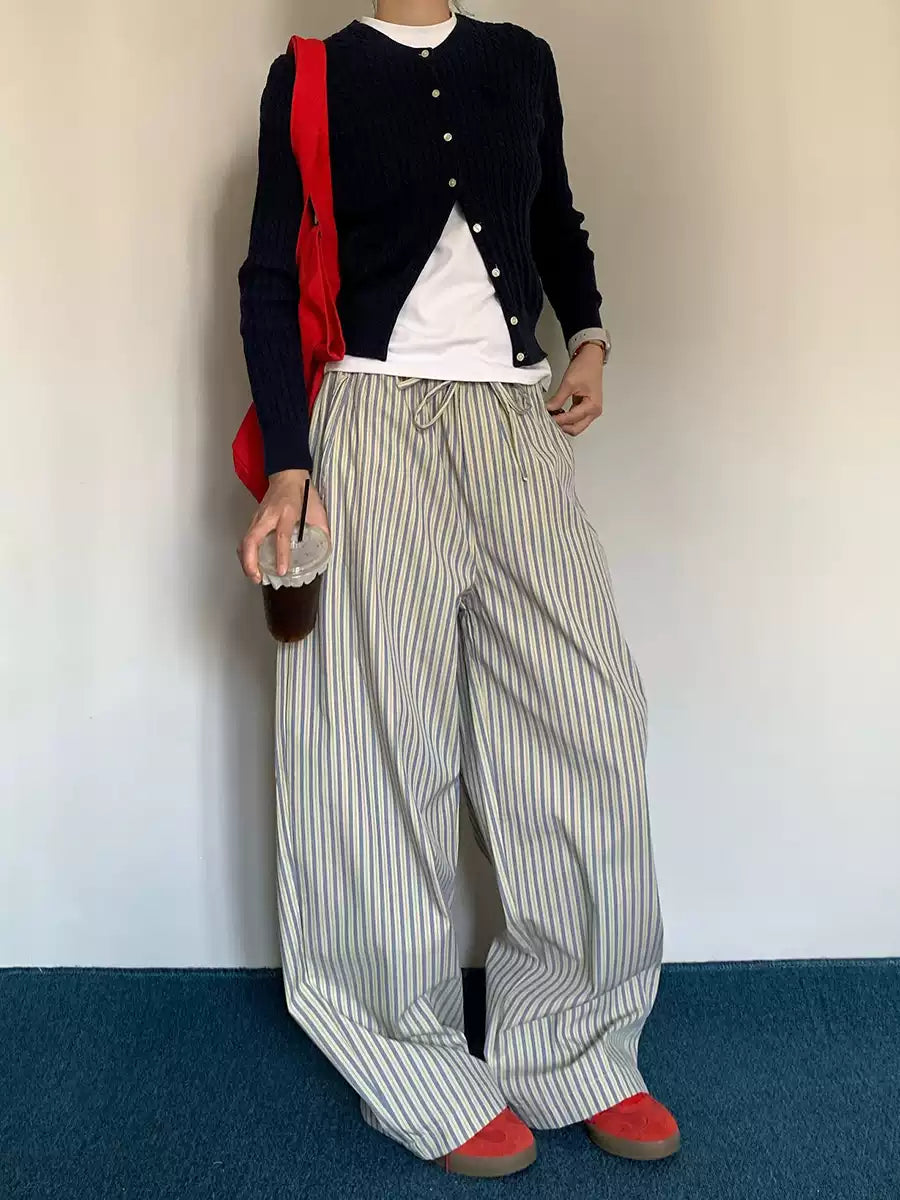 ストライプワイドレッグパンツ N310