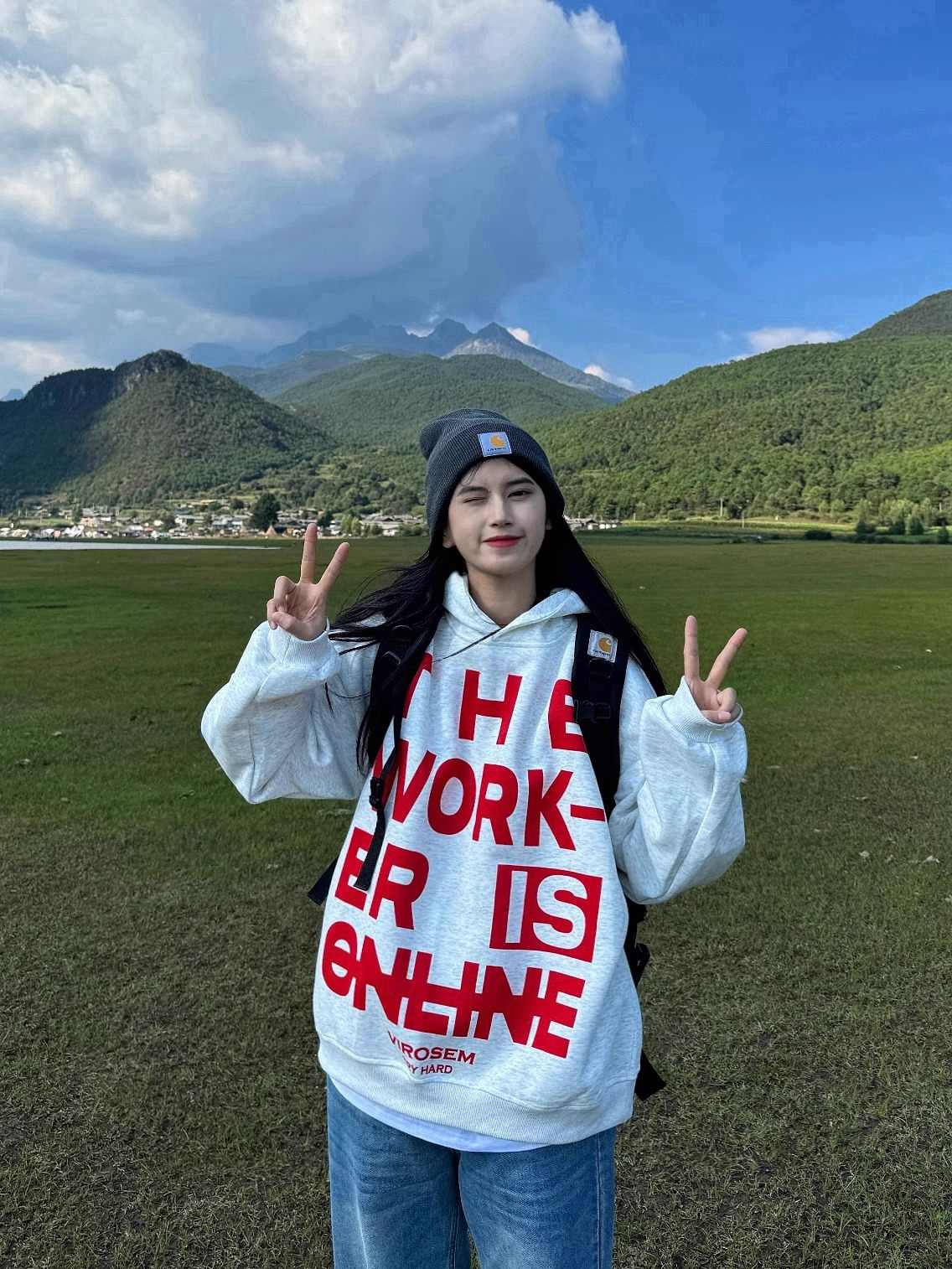 アメリカンレトロレタープリントパーカー N104