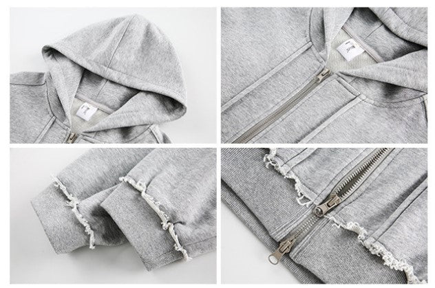 ダメージスウェットパーカー N385