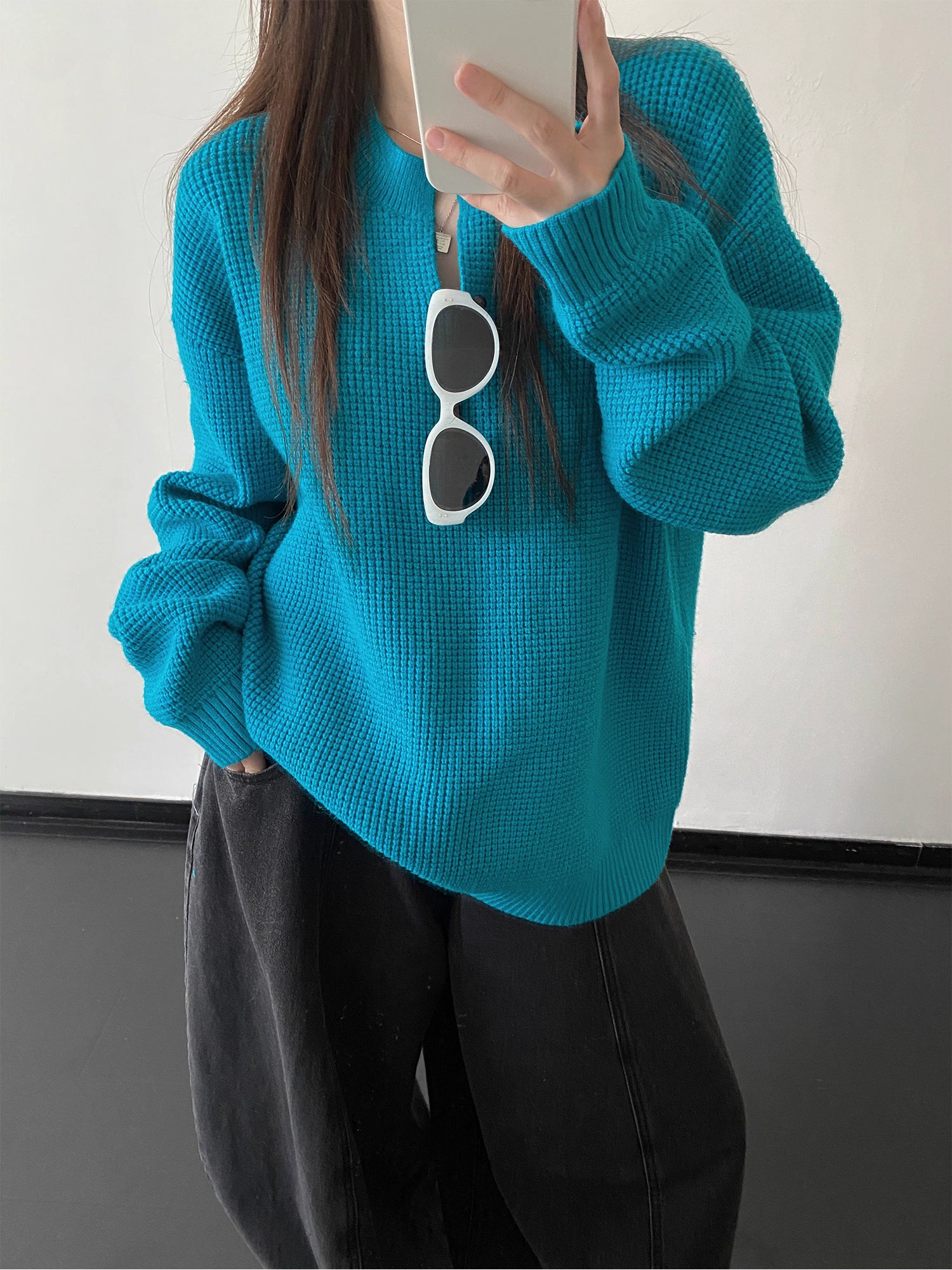 ワッフルニットトップス N808