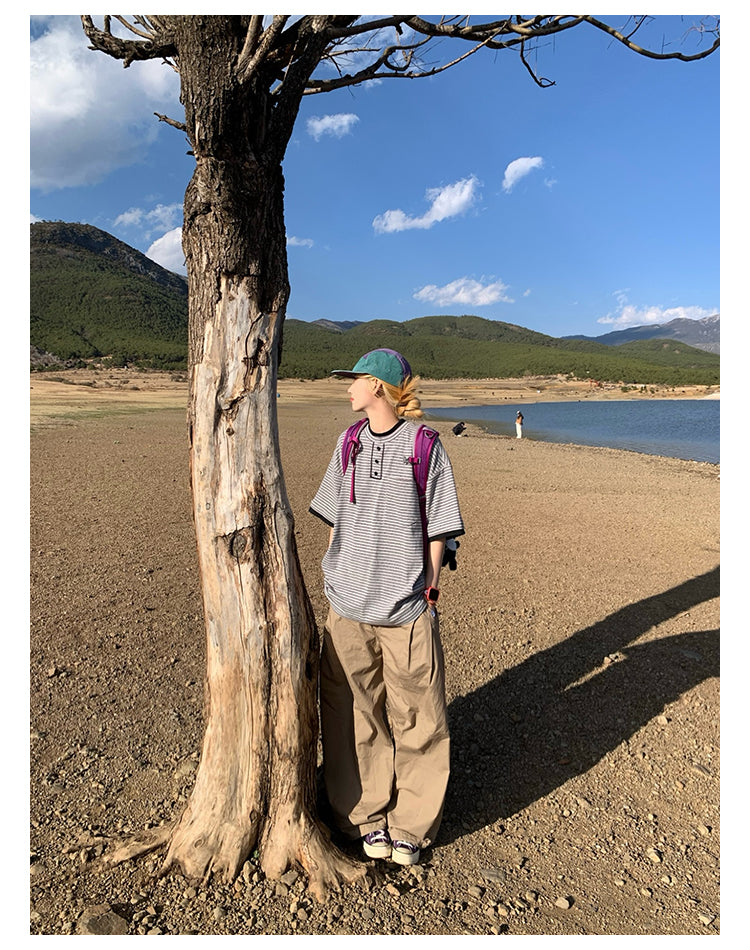 フェイクツーピースボーダーTシャツ N391