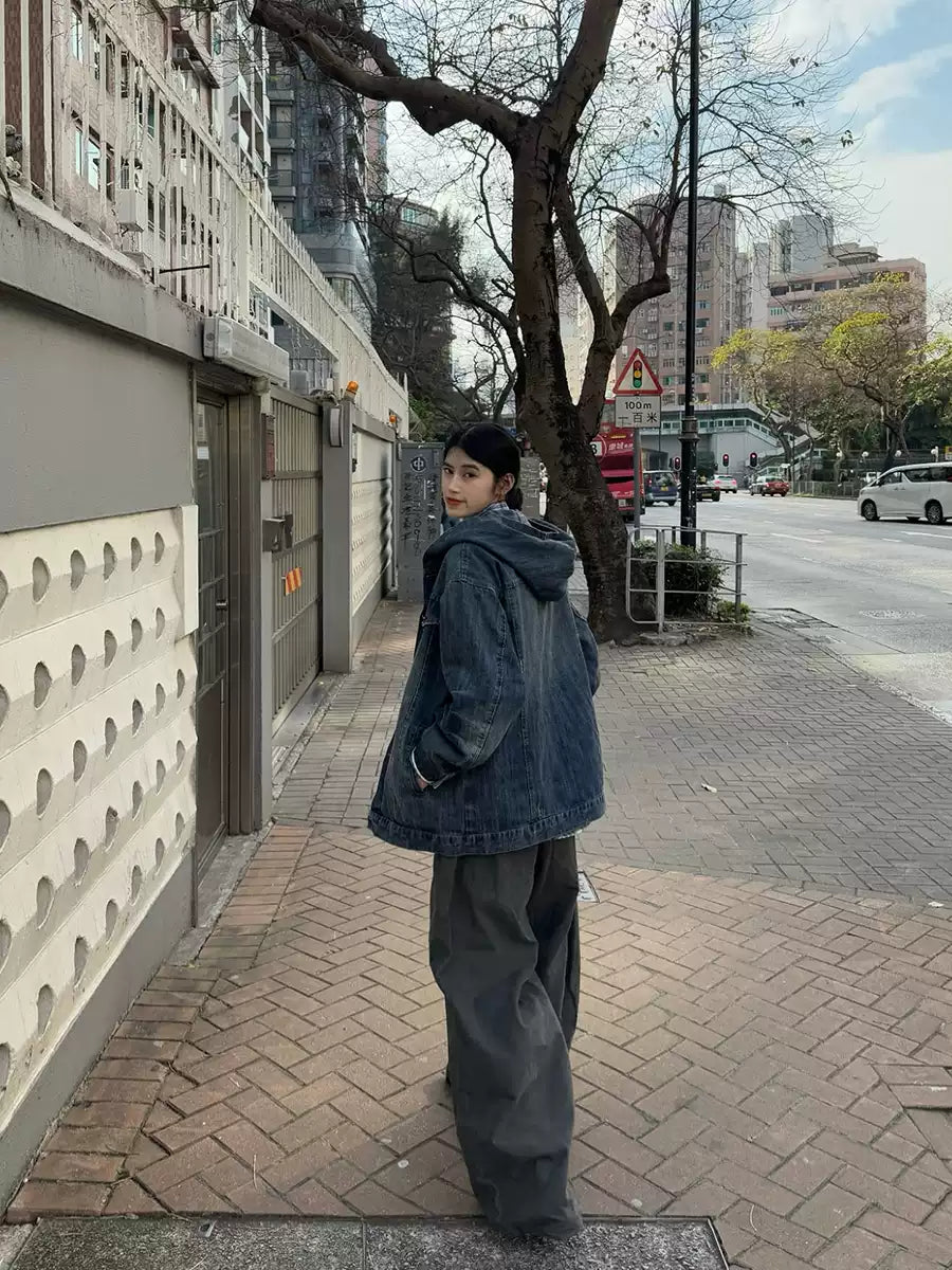 デニムフード付きジャケット N347