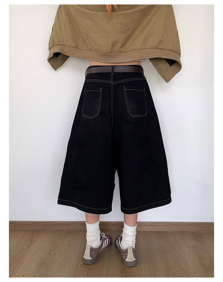 7分丈ワイドデニムパンツ N415