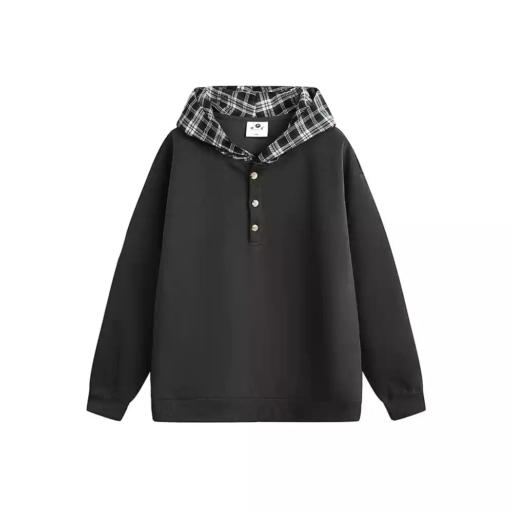チェック柄フーディー N345