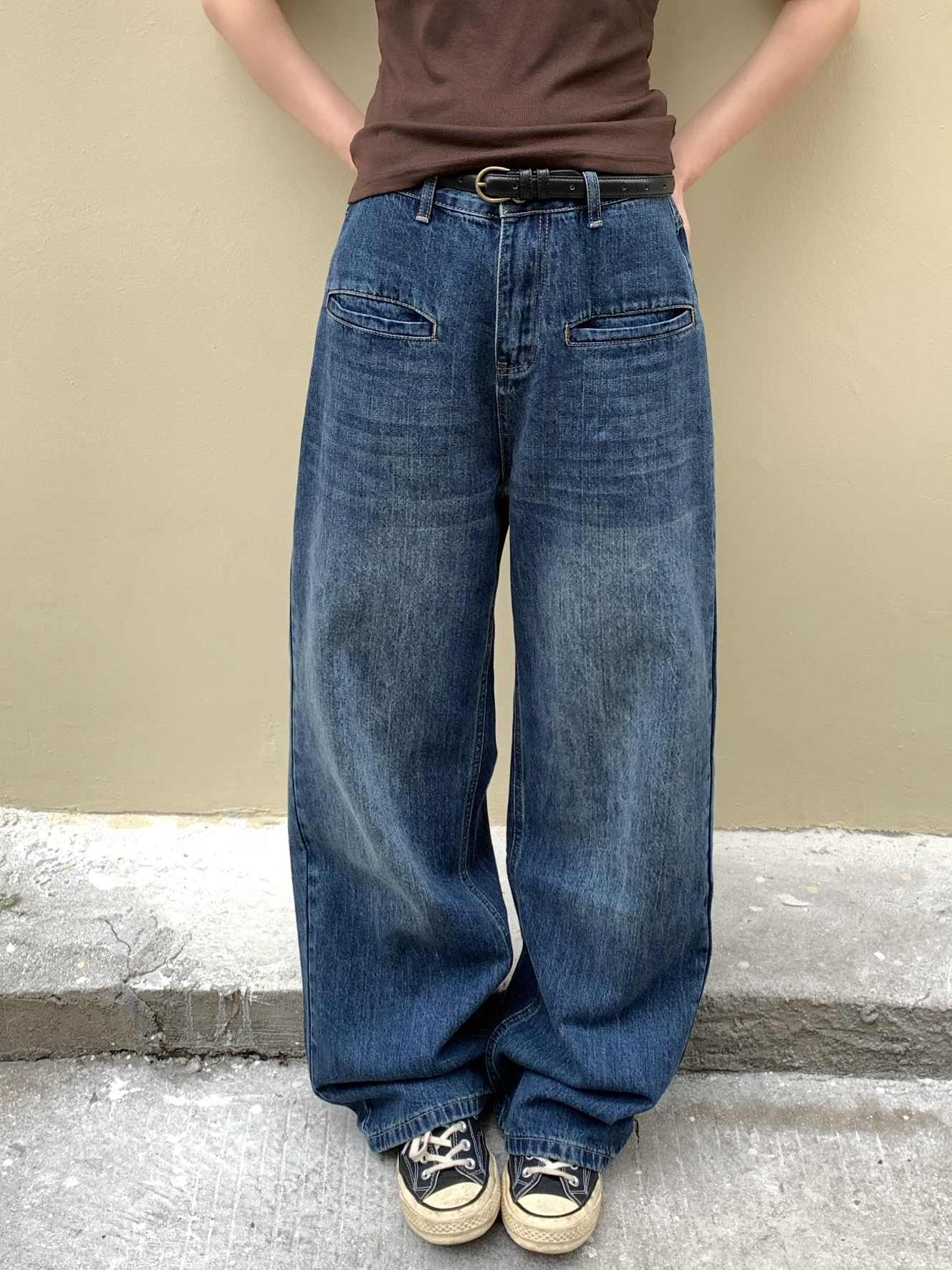 ウォッシュドポケットデザインジーンズ N74