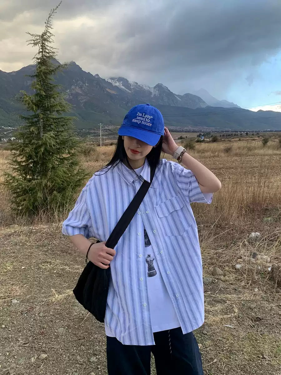 ストライプ半袖シャツ N405