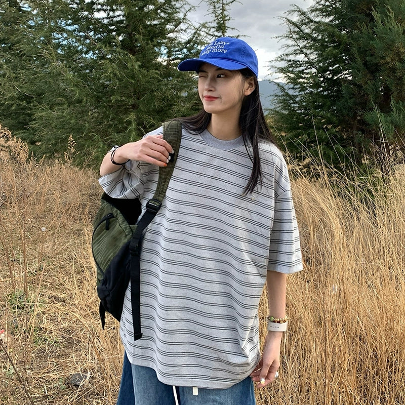 ラウンドネックルーズTシャツ N396