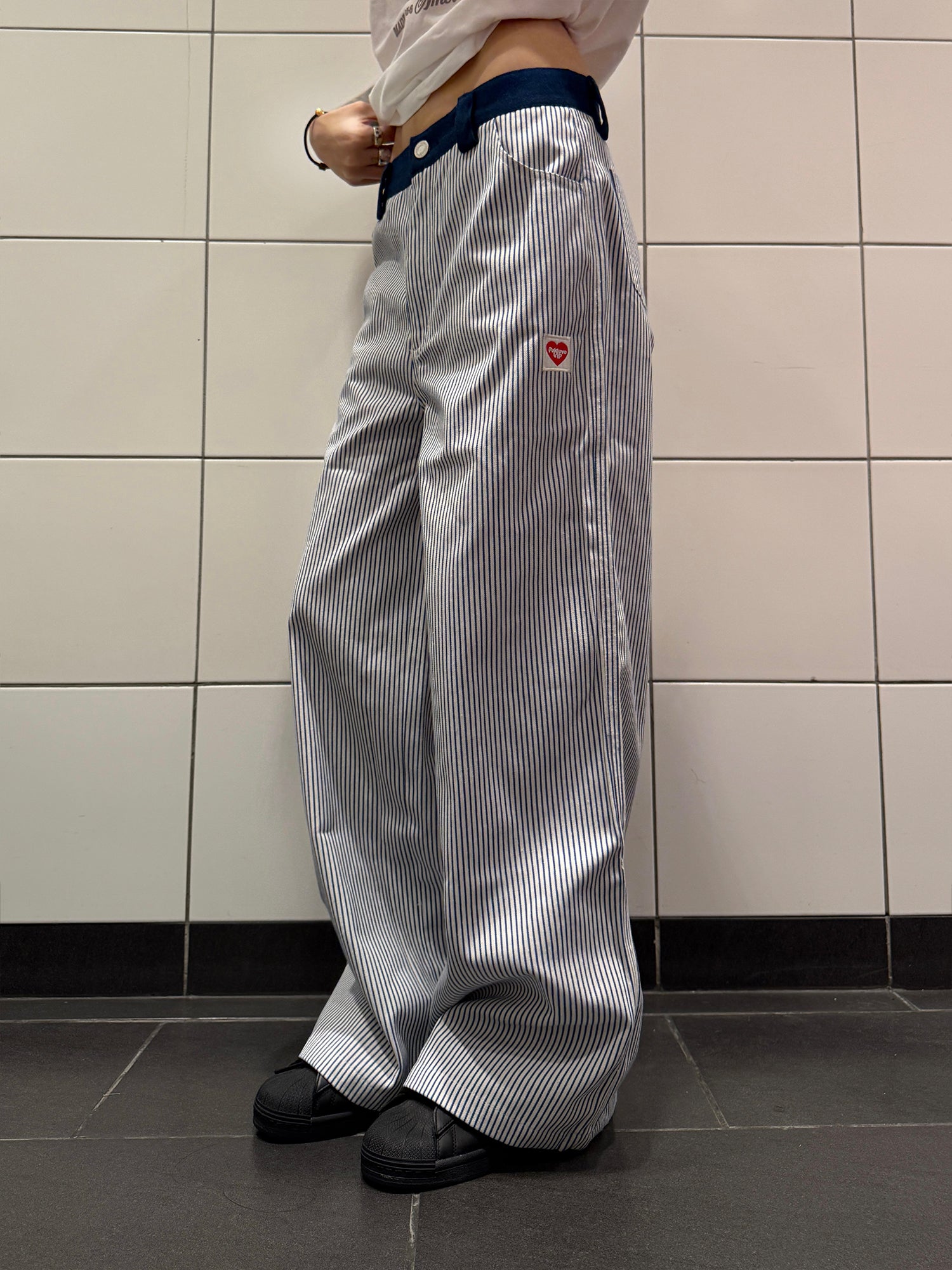 ストレートストライプデニムパンツ N534